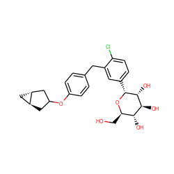 OC[C@H]1O[C@H](c2ccc(Cl)c(Cc3ccc(OC4C[C@H]5C[C@@H]5C4)cc3)c2)[C@H](O)[C@@H](O)[C@@H]1O ZINC000147704060