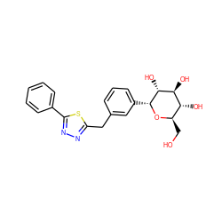 OC[C@H]1O[C@H](c2cccc(Cc3nnc(-c4ccccc4)s3)c2)[C@H](O)[C@@H](O)[C@@H]1O ZINC000045337600