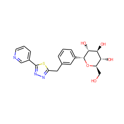 OC[C@H]1O[C@H](c2cccc(Cc3nnc(-c4cccnc4)s3)c2)[C@H](O)[C@@H](O)[C@@H]1O ZINC000045338085