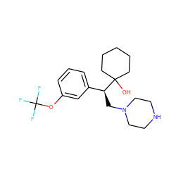 OC1([C@@H](CN2CCNCC2)c2cccc(OC(F)(F)F)c2)CCCCC1 ZINC000040394346