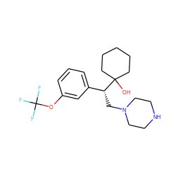 OC1([C@H](CN2CCNCC2)c2cccc(OC(F)(F)F)c2)CCCCC1 ZINC000040394345