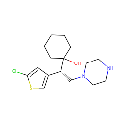 OC1([C@H](CN2CCNCC2)c2csc(Cl)c2)CCCCC1 ZINC000049070220