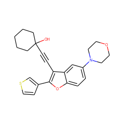 OC1(C#Cc2c(-c3ccsc3)oc3ccc(N4CCOCC4)cc23)CCCCC1 ZINC000012476696