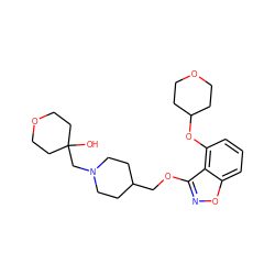 OC1(CN2CCC(COc3noc4cccc(OC5CCOCC5)c34)CC2)CCOCC1 ZINC000095572147