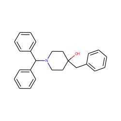 OC1(Cc2ccccc2)CCN(C(c2ccccc2)c2ccccc2)CC1 ZINC000028817145