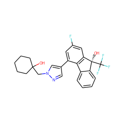 OC1(Cn2cc(-c3cc(F)cc4c3-c3ccccc3[C@]4(O)C(F)(F)F)cn2)CCCCC1 ZINC000143360099