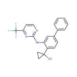 OC1(c2ccc(-c3ccccc3)cc2Nc2nccc(C(F)(F)F)n2)CC1 ZINC001772653243