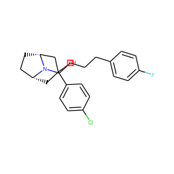 OC1(c2ccc(Cl)cc2)C[C@@H]2CC[C@H](C1)N2CCCCc1ccc(F)cc1 ZINC000073199171