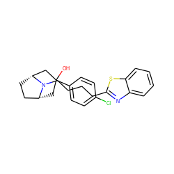 OC1(c2ccc(Cl)cc2)C[C@@H]2CC[C@H](C1)N2CCCCc1nc2ccccc2s1 ZINC000073199080