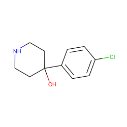 OC1(c2ccc(Cl)cc2)CCNCC1 ZINC000000132448