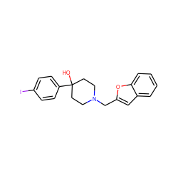 OC1(c2ccc(I)cc2)CCN(Cc2cc3ccccc3o2)CC1 ZINC000053244180