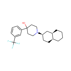 OC1(c2cccc(C(F)(F)F)c2)CCN([C@@H]2CC[C@@H]3CCCC[C@@H]3C2)CC1 ZINC000026959070