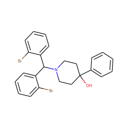 OC1(c2ccccc2)CCN(C(c2ccccc2Br)c2ccccc2Br)CC1 ZINC000028708225