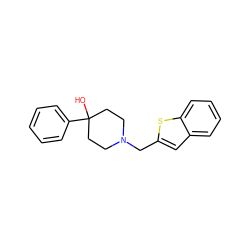 OC1(c2ccccc2)CCN(Cc2cc3ccccc3s2)CC1 ZINC000053230028