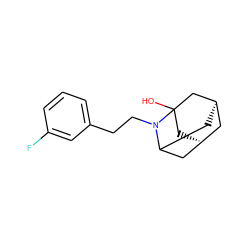 OC12C[C@@H]3CC(C[C@H](C3)C1)N2CCc1cccc(F)c1 ZINC000101437600