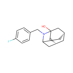 OC12C[C@@H]3CC(C[C@H](C3)C1)N2Cc1ccc(F)cc1 ZINC000101437633