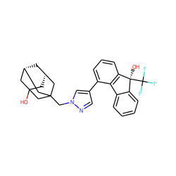 OC12C[C@H]3C[C@@H](C1)CC(Cn1cc(-c4cccc5c4-c4ccccc4[C@]5(O)C(F)(F)F)cn1)(C3)C2 ZINC000144885369