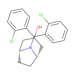 OC1C[C@@H]2CC[C@H](C1)N2C(c1ccccc1Cl)c1ccccc1Cl ZINC000040878130