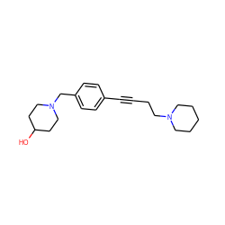 OC1CCN(Cc2ccc(C#CCCN3CCCCC3)cc2)CC1 ZINC000038458805