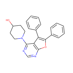 OC1CCN(c2ncnc3oc(-c4ccccc4)c(-c4ccccc4)c23)CC1 ZINC000053243198