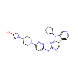 OC1CN(C2CCN(c3ccc(Nc4ncc5c6ccncc6n(C6CCCC6)c5n4)nn3)CC2)C1 ZINC000169706898