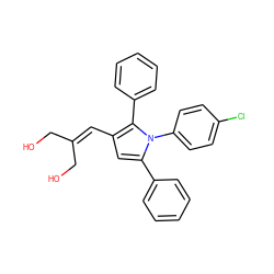 OCC(=Cc1cc(-c2ccccc2)n(-c2ccc(Cl)cc2)c1-c1ccccc1)CO ZINC000169330185