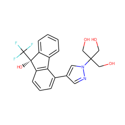 OCC(CO)(CO)n1cc(-c2cccc3c2-c2ccccc2[C@]3(O)C(F)(F)F)cn1 ZINC000141929583