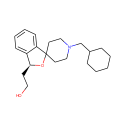 OCC[C@@H]1OC2(CCN(CC3CCCCC3)CC2)c2ccccc21 ZINC000066259578