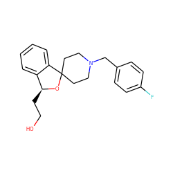 OCC[C@@H]1OC2(CCN(Cc3ccc(F)cc3)CC2)c2ccccc21 ZINC000066258250