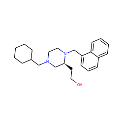 OCC[C@H]1CN(CC2CCCCC2)CCN1Cc1cccc2ccccc12 ZINC000169310659