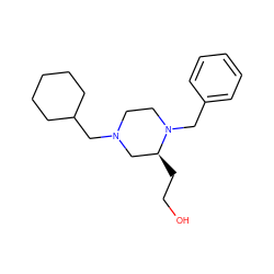 OCC[C@H]1CN(CC2CCCCC2)CCN1Cc1ccccc1 ZINC000022852493