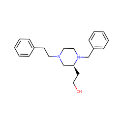 OCC[C@H]1CN(CCc2ccccc2)CCN1Cc1ccccc1 ZINC000020776835