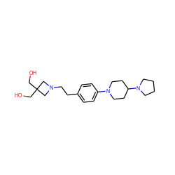 OCC1(CO)CN(CCc2ccc(N3CCC(N4CCCC4)CC3)cc2)C1 ZINC000103298459