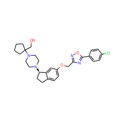 OCC1(N2CCN([C@@H]3CCc4ccc(OCc5noc(-c6ccc(Cl)cc6)n5)cc43)CC2)CCCC1 ZINC000028880873