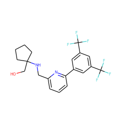 OCC1(NCc2cccc(-c3cc(C(F)(F)F)cc(C(F)(F)F)c3)n2)CCCC1 ZINC000218693275