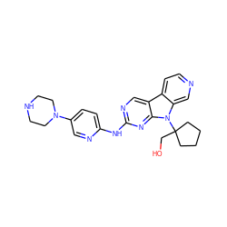 OCC1(n2c3cnccc3c3cnc(Nc4ccc(N5CCNCC5)cn4)nc32)CCCC1 ZINC000117692981