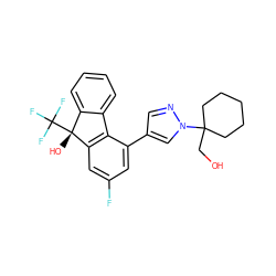 OCC1(n2cc(-c3cc(F)cc4c3-c3ccccc3[C@@]4(O)C(F)(F)F)cn2)CCCCC1 ZINC000144884550