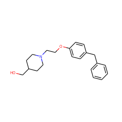 OCC1CCN(CCOc2ccc(Cc3ccccc3)cc2)CC1 ZINC000013860540