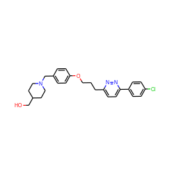 OCC1CCN(Cc2ccc(OCCCc3ccc(-c4ccc(Cl)cc4)nn3)cc2)CC1 ZINC000473108511