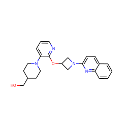 OCC1CCN(c2cccnc2OC2CN(c3ccc4ccccc4n3)C2)CC1 ZINC000299840799