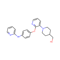 OCC1CCN(c2cccnc2Oc2ccc(Nc3ccccn3)cc2)CC1 ZINC000139040273