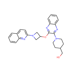 OCC1CCN(c2nc3ccccc3nc2OC2CN(c3ccc4ccccc4n3)C2)CC1 ZINC000096168728
