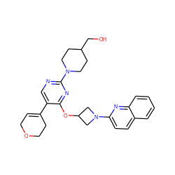 OCC1CCN(c2ncc(C3=CCOCC3)c(OC3CN(c4ccc5ccccc5n4)C3)n2)CC1 ZINC000096168846