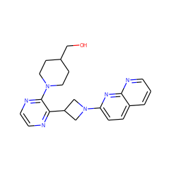 OCC1CCN(c2nccnc2C2CN(c3ccc4cccnc4n3)C2)CC1 ZINC000144483047