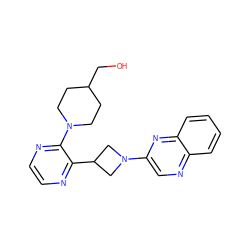 OCC1CCN(c2nccnc2C2CN(c3cnc4ccccc4n3)C2)CC1 ZINC000148135395