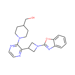 OCC1CCN(c2nccnc2C2CN(c3nc4ccccc4o3)C2)CC1 ZINC000146612041