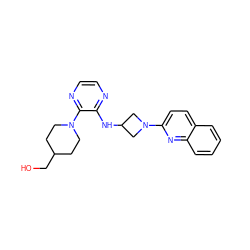 OCC1CCN(c2nccnc2NC2CN(c3ccc4ccccc4n3)C2)CC1 ZINC000146296397