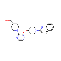 OCC1CCN(c2nccnc2OC2CCN(c3ccc4ccccc4n3)CC2)CC1 ZINC000096168701