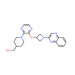 OCC1CCN(c2nccnc2OC2CN(c3cnc4ccccc4n3)C2)CC1 ZINC000096168723