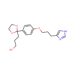 OCCCC1(c2ccc(OCCCc3c[nH]cn3)cc2)OCCO1 ZINC000026403110